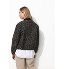 Bomber Jacquard Léopard Femme - Gris Uni Fonce