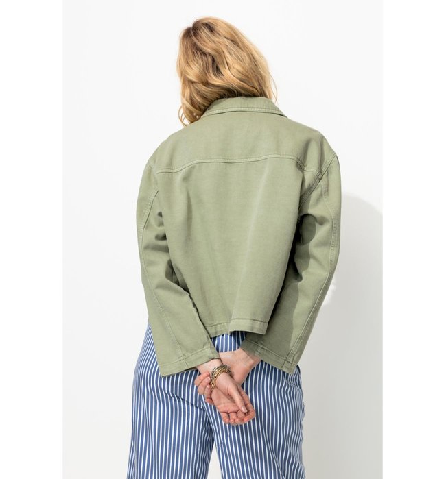 Veste Courte Workwear Femme - Kaki Uni Clair