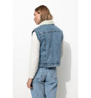 Veste en Jean Doublée Moumoute - Jeans Uni Clair
