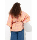 Veste Kimono Imprimée Femme - Orange Uni Colore