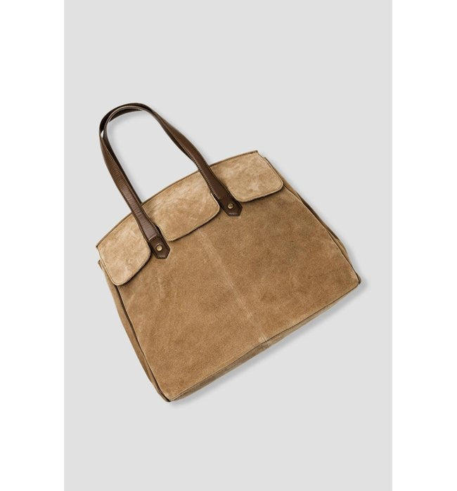 Grand Sac en Cuir Femme - Marron Uni Fonce