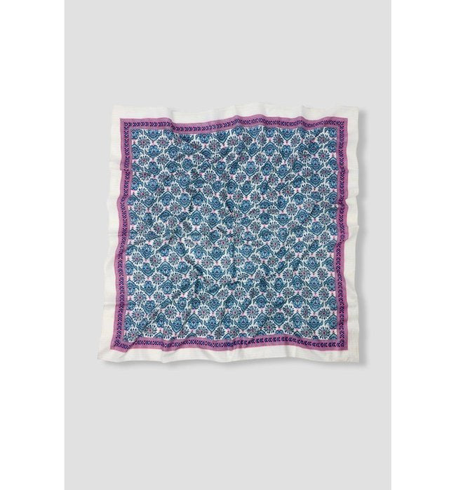 Grand Foulard Carré Imprimé - Bleu Imprime