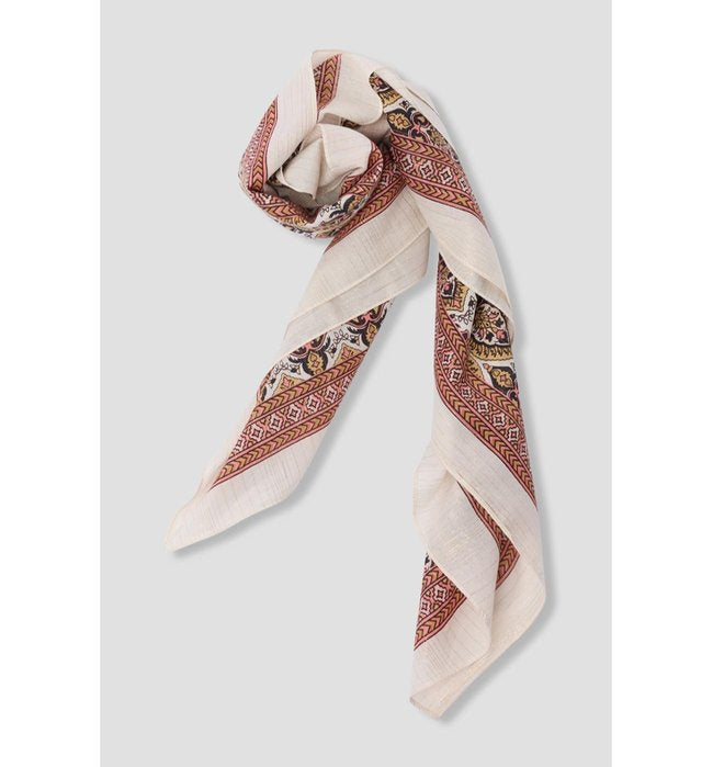 Grand Foulard Carré Imprimé - Jaune Imprime