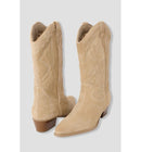 Santiags en Cuir Suédé Femme - Naturel Uni Clair