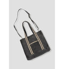 Tote-bag en Jean Brodé - Gris Uni Fonce