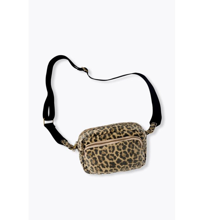 Sac Besace en Toile Léopard - Grège Imprime