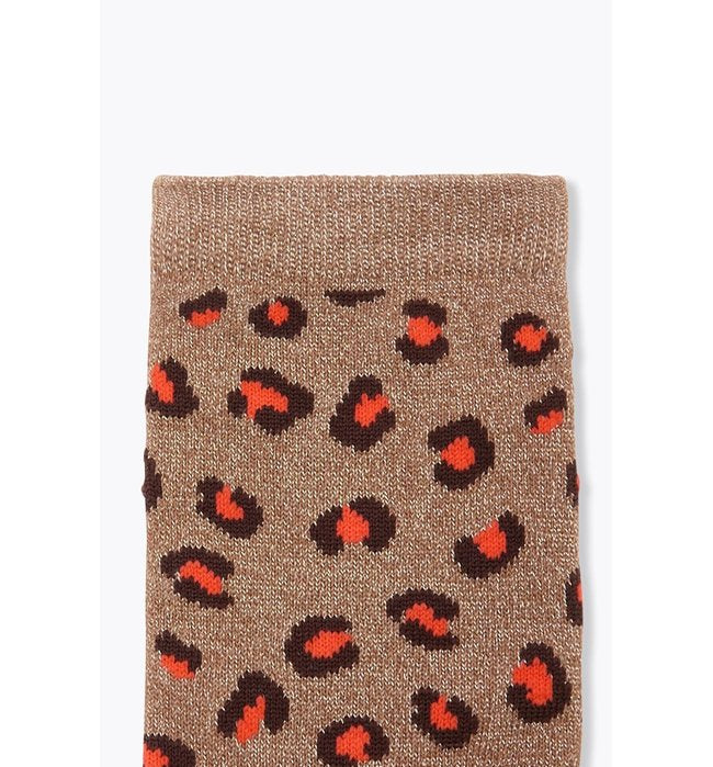 Chaussettes Léopard Femme - Grège Imprime