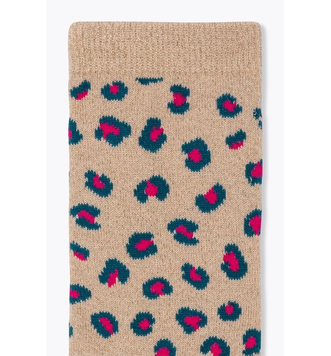 Chaussettes Léopard Femme - Rose Imprime