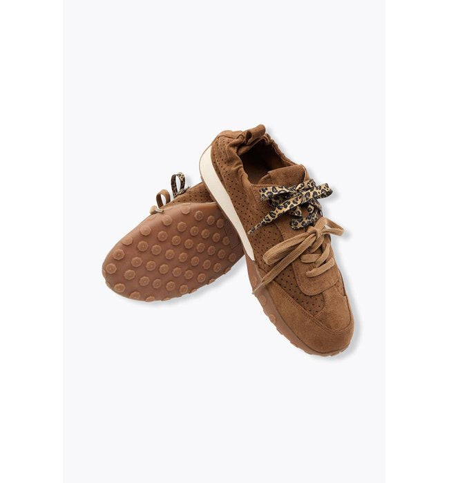 Baskets Perforées Femme - Marron Uni Fonce