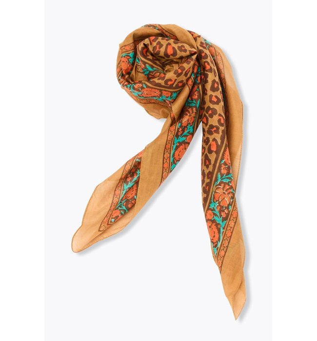 Foulard Imprimé Léopard Femme - Grège Imprime