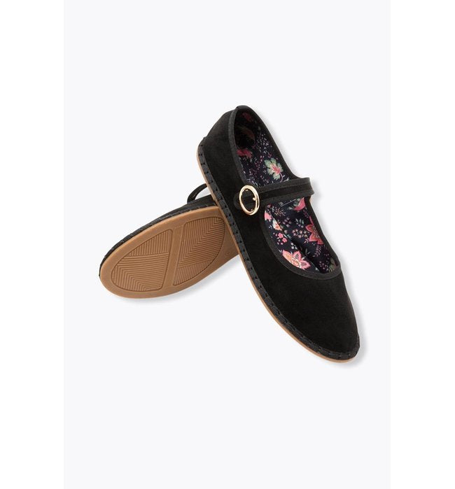 Babies en Velours Uni Femme - Noir Uni Fonce
