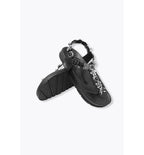 Sandales-tongs Bijoux en Cuir - Noir Uni Fonce