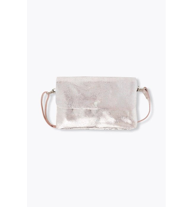 Sac en Cuir Irisé Femme - Gris Uni Clair