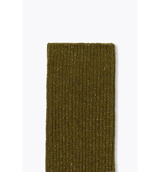 Chaussettes à Paillettes Femme - Vert Uni Colore