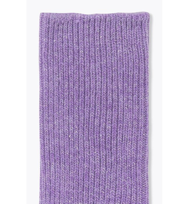 Chaussettes à Paillettes Femme - Violet Uni Colore