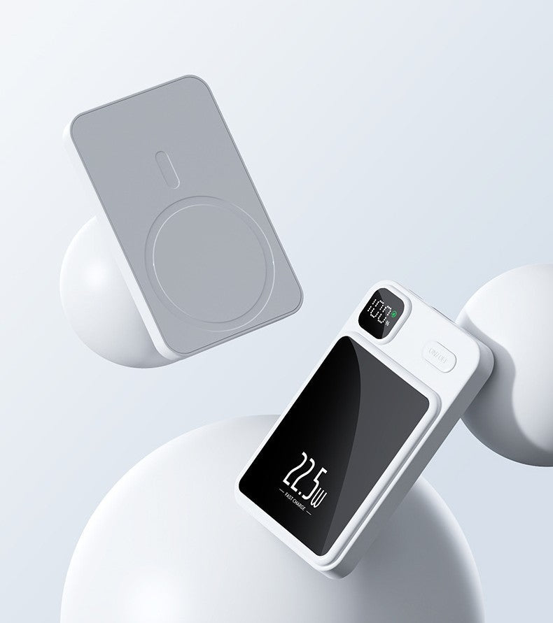 Power Bank 10000 mAh with MagSafe LED Screen - White
