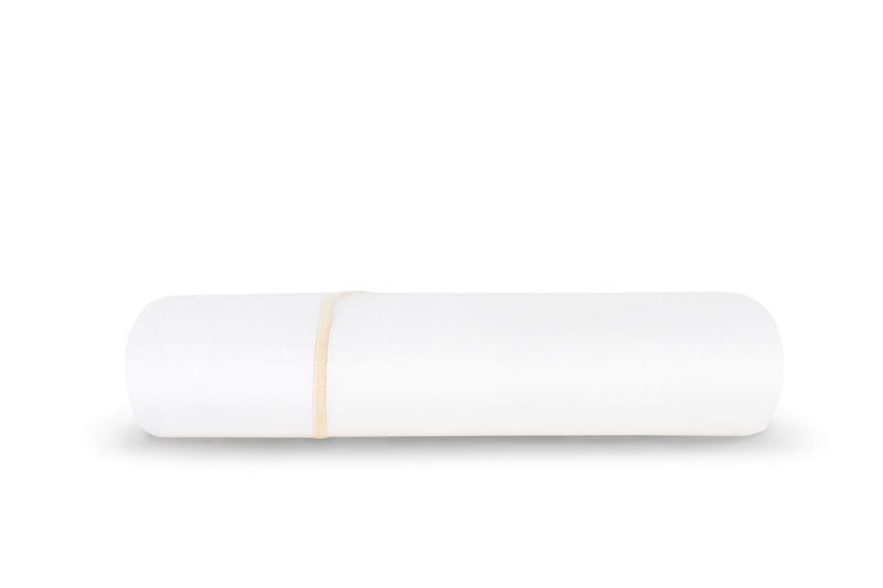 Drap Plat - Percale De Coton - Finition Bourdon - Blanc Liseré Écru