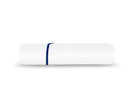 Drap Plat - Percale De Coton - Finition Bourdon - Blanc Liseré Bleu Cobalt