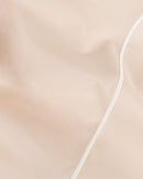 Drap Plat Percale De Coton - Finition Liseré - Nude Bourdon Blanc