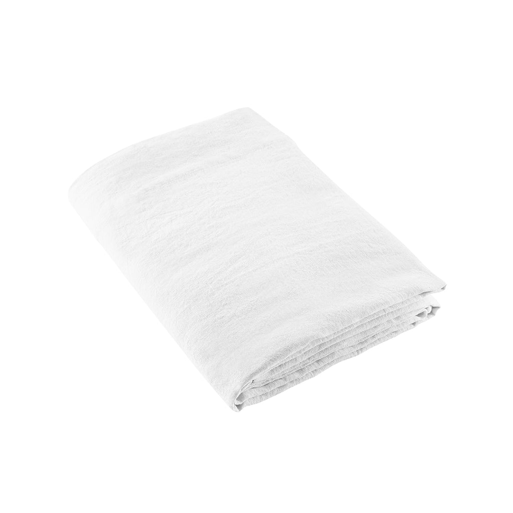 Lin Lavé - Drap Plat - Blanc