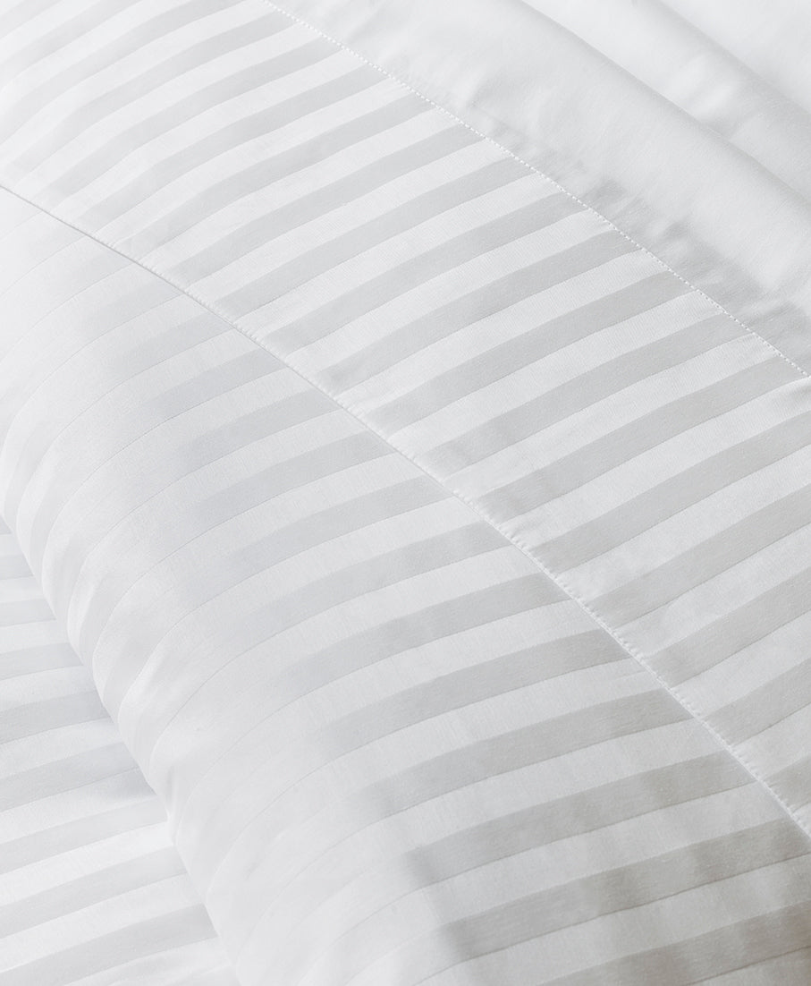 Satin Uni Jacquard - Drap Plat - Blanc