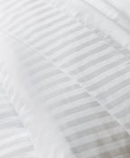 Satin Uni Jacquard - Drap Plat - Blanc