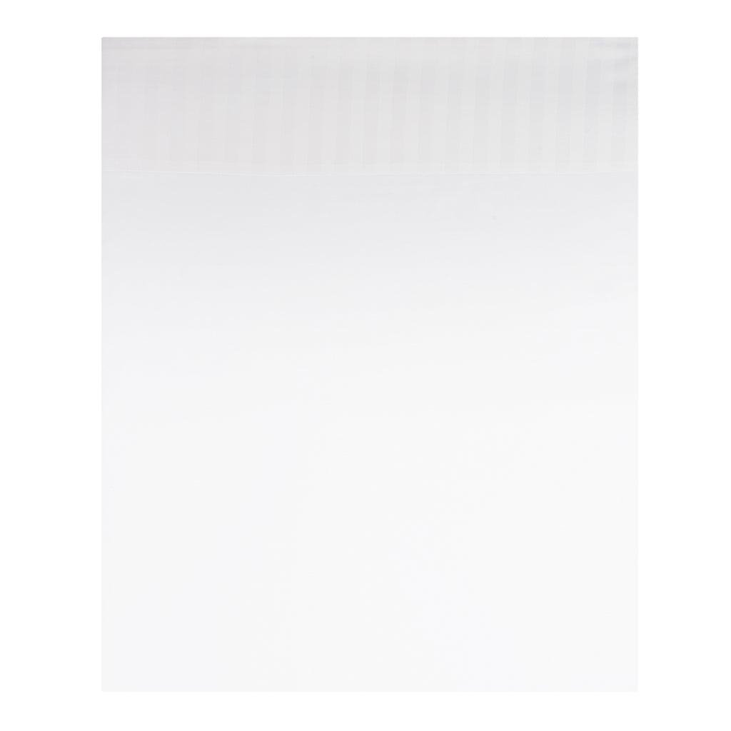 Satin Uni Jacquard - Drap Plat - Blanc