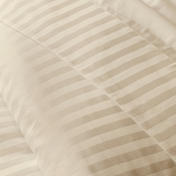 Satin Uni Jacquard - Flat Sheet - Greige