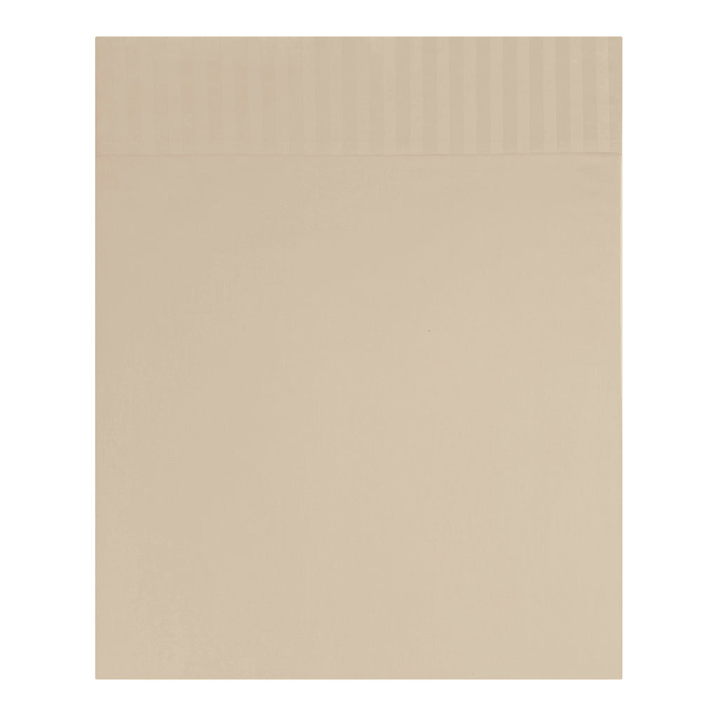 Satin Uni Jacquard - Flat Sheet - Greige