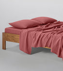 Drap Plat En Gaze De Coton 185G/M² - Rose Brique