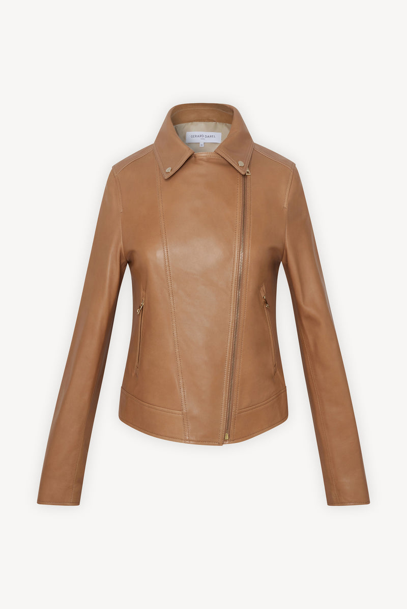 Blouson Cuir Margot - Paille