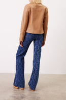Blouson Cuir Margot - Paille