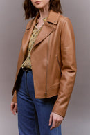 Blouson Cuir Margot - Paille