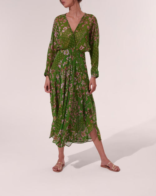 Ilona Maxi Dress - Green Botanique - Mujer