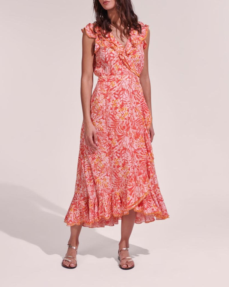 Aude Midi Dress - Tropical Orange - Women