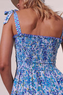Vestido midi Triny - Azul Aquarelle - Mujer