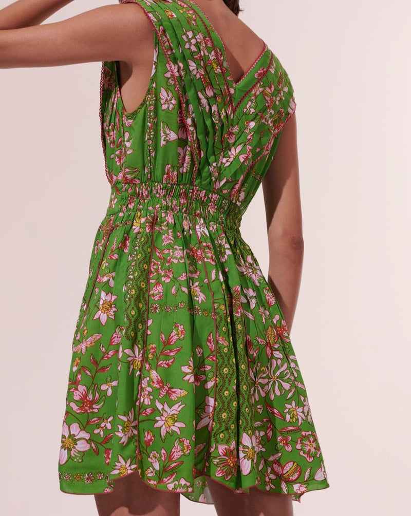 Vestido Corto Agnes - Verde Botanique - Mujer