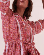 Amanda Short Dress - Pink Mayflower - Women