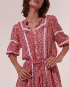 Amanda Short Dress - Pink Mayflower - Women