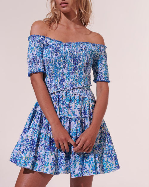 Soledad Short Dress - Watercolor Blue - Woman