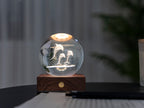 Gingko Design – Amber Crystal Leuchte - Delfine, Nachttischlampe in Form einer Kristallkugel mit Delfinen