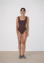 Greta One Piece Swimsuit - Brown