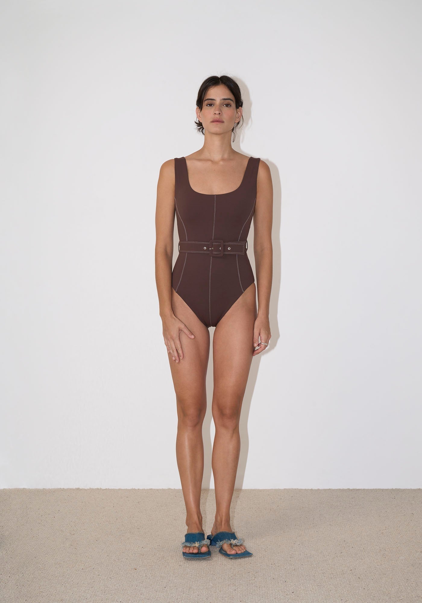 Greta One Piece Swimsuit - Brown