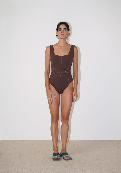 Maillot Une Pièce Greta - Marron