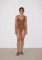 Traje de baño de una pieza Brigitte - Chevron