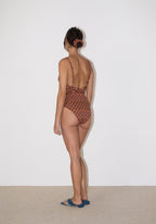 Traje de baño de una pieza Brigitte - Chevron