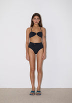 Top de bikini bandeau Amber - Negro