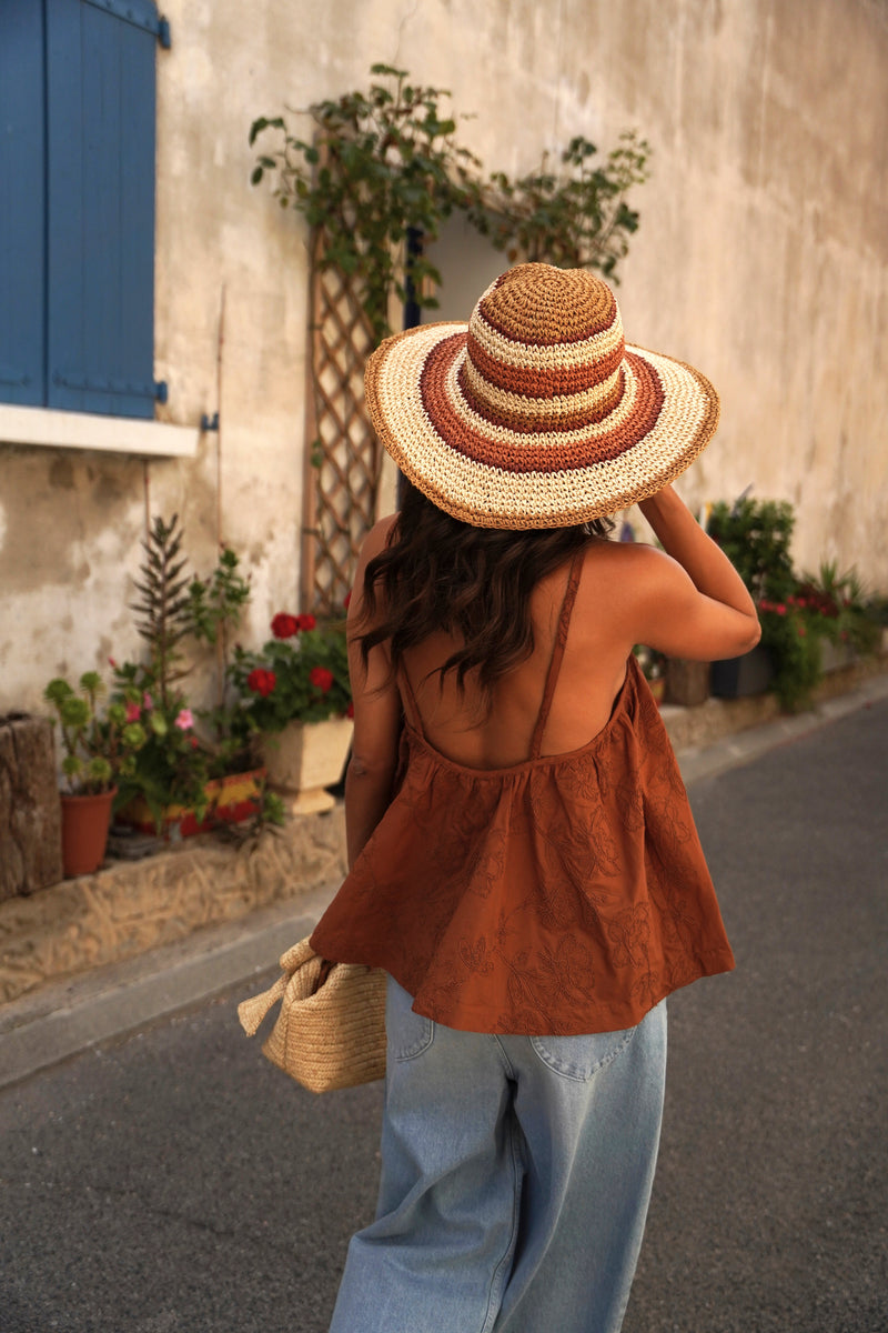 Top Soraya Camel Soutache