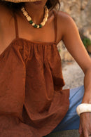 Top Soraya Camel Soutache