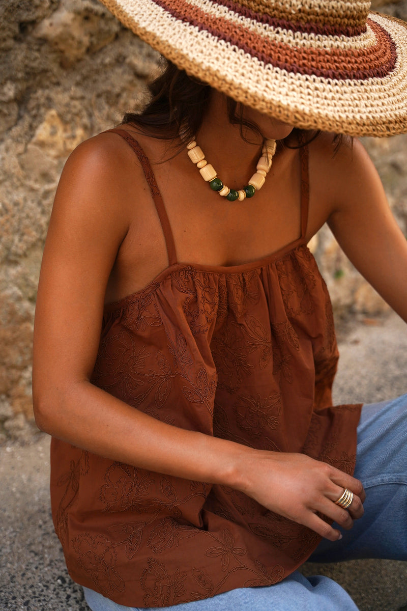 Top Soraya Camel Soutache